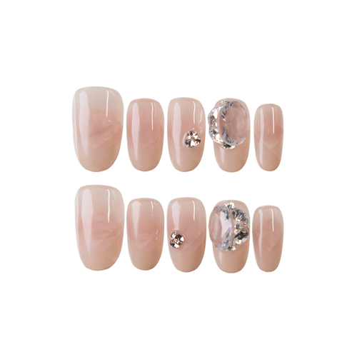 Versatile coffin handmade press on nails glossy finish